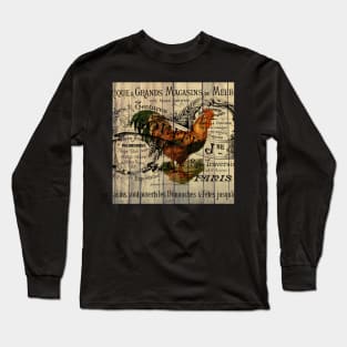 Cottagecore french  barn wood  western country kitchen farmhouse rooster Long Sleeve T-Shirt